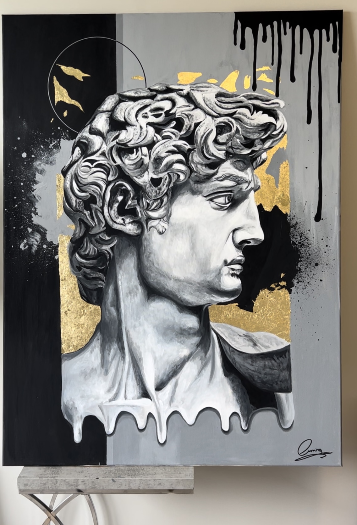 Painting of Dave's profile